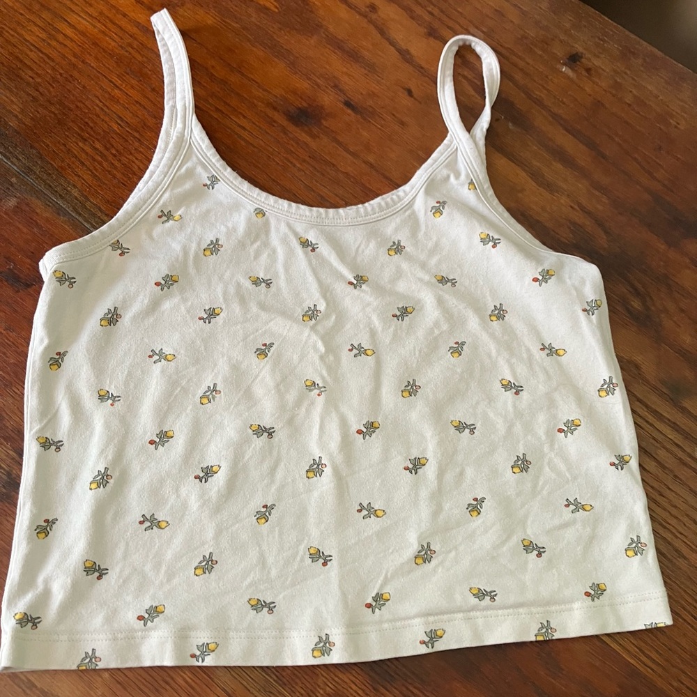 ARQ Crop Tank Yellow Calico Large